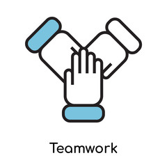 Teamwork icon vector sign and symbol isolated on white background, Teamwork logo concept