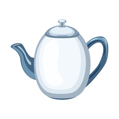 Ceramic teapot vector illustration inflat style. Vector illustra