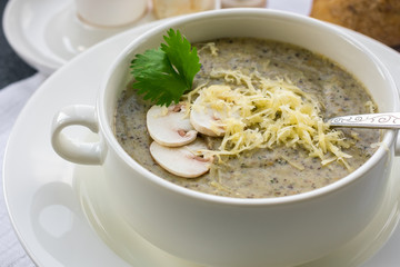 Mushroom soup puree.