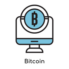 Bitcoin icon vector sign and symbol isolated on white background, Bitcoin logo concept