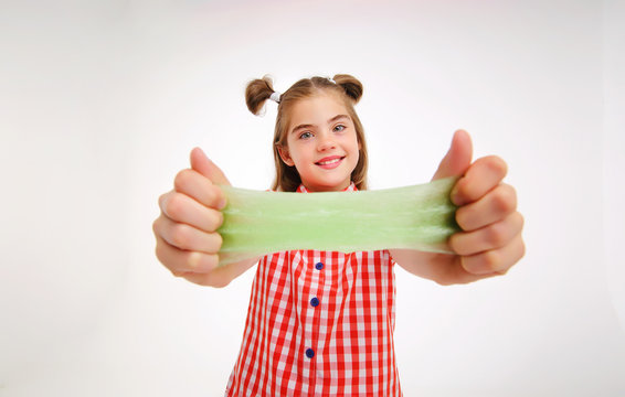A teenage girl and the green slime