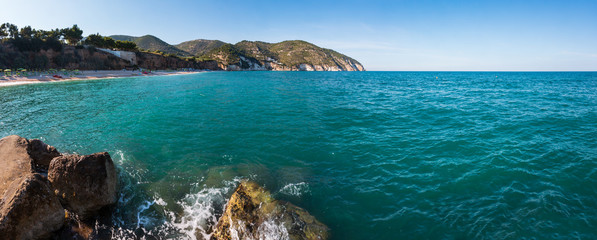 Summer sea beach Contrada Mattinatella, Gargano peninsula in Puglia, Italy