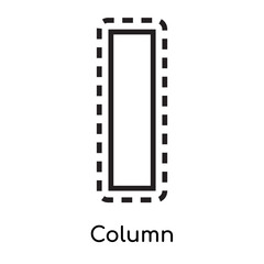 Column icon vector sign and symbol isolated on white background, Column logo concept