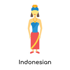 Indonesian icon vector sign and symbol isolated on white background, Indonesian logo concept