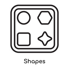 Shapes icon vector sign and symbol isolated on white background, Shapes logo concept