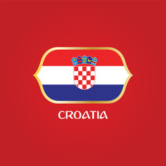 Naklejka premium Croatia flag national flag soccer emblem