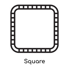 Square icon vector sign and symbol isolated on white background, Square logo concept