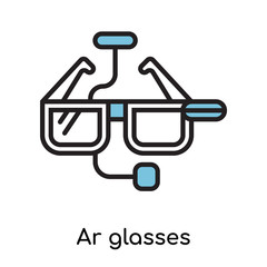 Ar glasses icon vector sign and symbol isolated on white background, Ar glasses logo concept