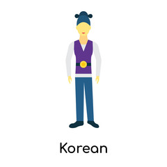 Korean icon vector sign and symbol isolated on white background, Korean logo concept