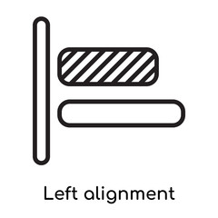 Left alignment icon vector sign and symbol isolated on white background, Left alignment logo concept