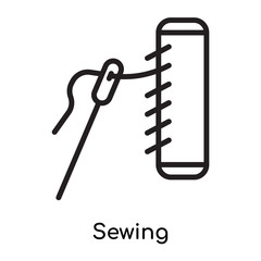 Sewing icon vector sign and symbol isolated on white background, Sewing logo concept