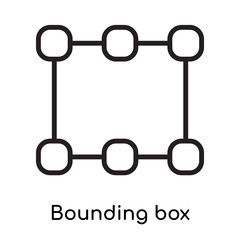 Bounding box icon vector sign and symbol isolated on white background, Bounding box logo concept