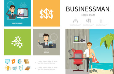 Flat Business People Infographic Template
