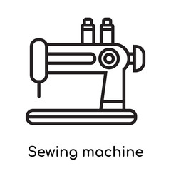 Sewing machine icon vector sign and symbol isolated on white background, Sewing machine logo concept