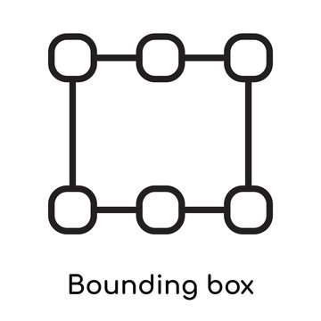 Bounding box icon vector sign and symbol isolated on white background, Bounding box logo concept
