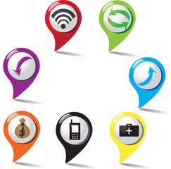 Set of map points vector image