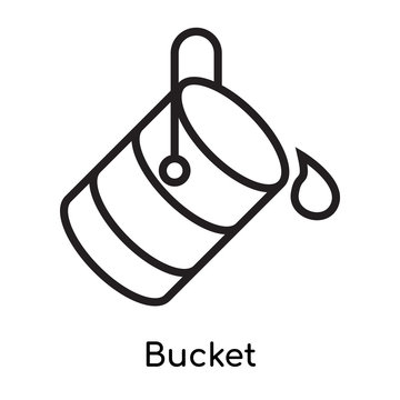 Bucket icon vector sign and symbol isolated on white background, Bucket logo concept