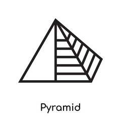Pyramid icon vector sign and symbol isolated on white background, Pyramid logo concept