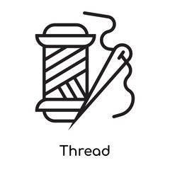 Thread icon vector sign and symbol isolated on white background, Thread logo concept