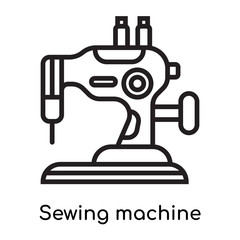 Sewing machine icon vector sign and symbol isolated on white background, Sewing machine logo concept