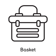 Basket icon vector sign and symbol isolated on white background, Basket logo concept