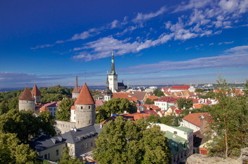Fototapeta na wymiar View of the old town of Tallinn