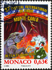 Poster of Circus on postage stamp of Monaco