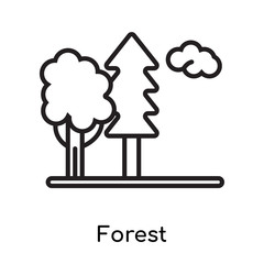 Forest icon vector sign and symbol isolated on white background, Forest logo concept