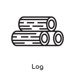 Log icon vector sign and symbol isolated on white background, Log logo concept