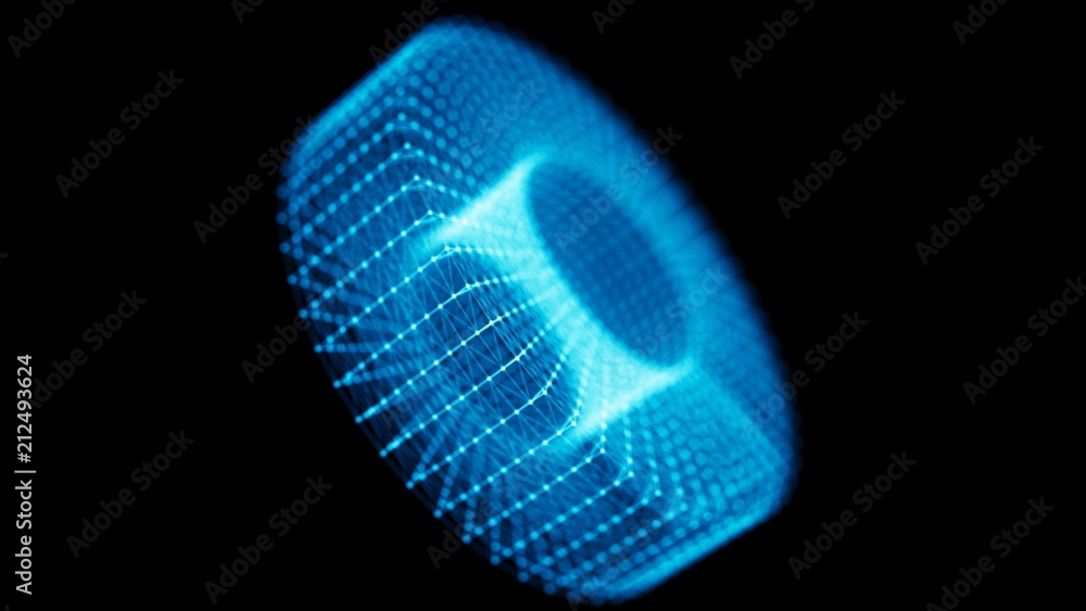 Aufkleber Technology connection structure. 3d rendering of twist form. Technology background. Ai element.
