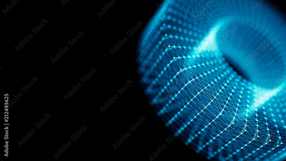 Aufkleber Technology connection structure. 3d rendering of twist form. Technology background. Ai element.