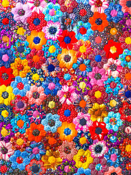 Color abstract background of patchwork technique.