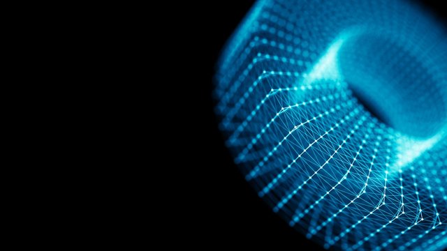 Technology connection structure. 3d rendering of twist form. Technology background. Ai element.