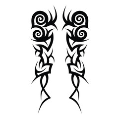 Tattoo tribal vector designs. tattoos ideas sleeve designs – tribal tattoo pattern vector illustration