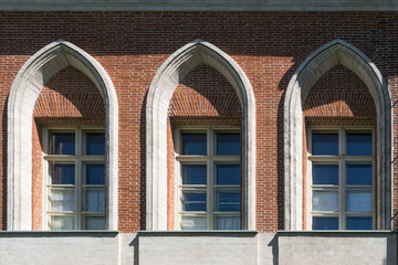 Moscow, Russia. Details of the main Palace in Tsaritsyn Park