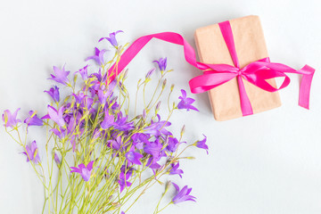 Gift box with summer flowers