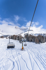 Winter landscape in Dolomites Mountains