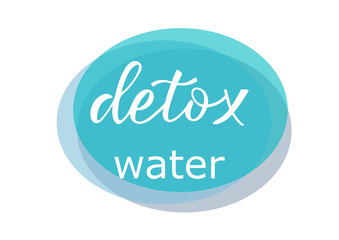 DETOX WATER-hand drawn lettering element your design. Perfect for advertising, poster, postcard, card, invitation, banner, lettering typography.Vector illustration EPS 10