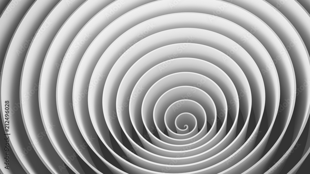Aufkleber white circles spiral shape, optical illusion. abstract pattern texture design element. 3d lines illu