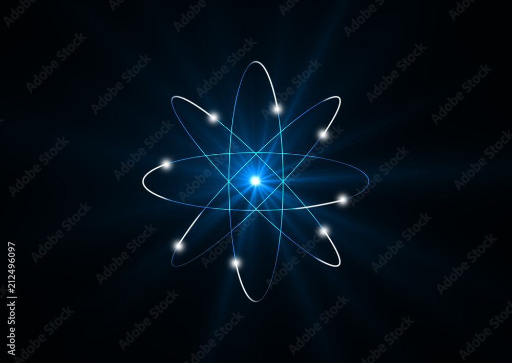 Poster abstract technology circles with global connection lines. energy recycle symbol graphic design on bl