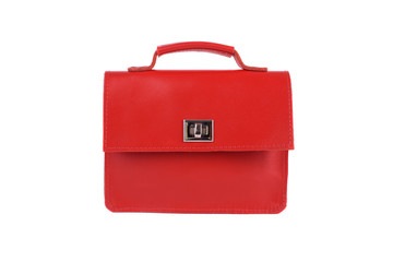 Leather bag on a white background, isolated