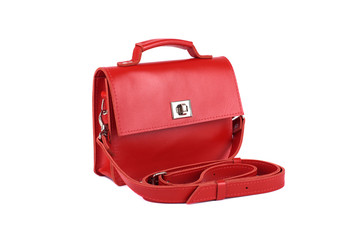 Leather bag on a white background, isolated