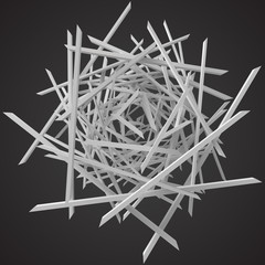 white square rods abstract. 3d style vector illustration