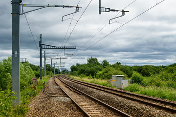 Railway, train tracks.