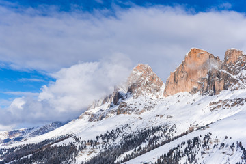 Ski resort in Dolomites Mountains