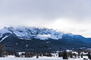 Fototapeta na wymiar Ski resort in Dolomites Mountains