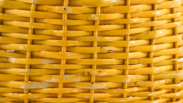 yellow wicker basket detail