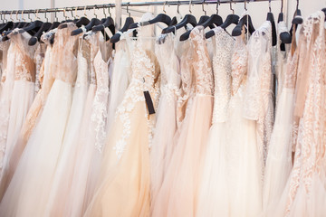 Elegant wedding dresses.