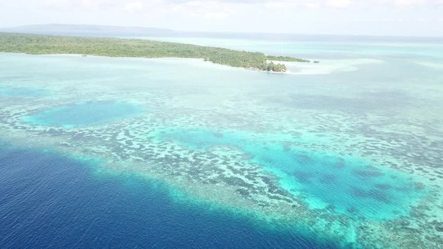 Aerial Scenery of Coral Reef and Island in Wakatobi National Park