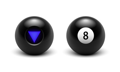 Vector illustration Magic 8 ball set. Eight. Isolated on a transparent checkered background EPS10 - 212501076